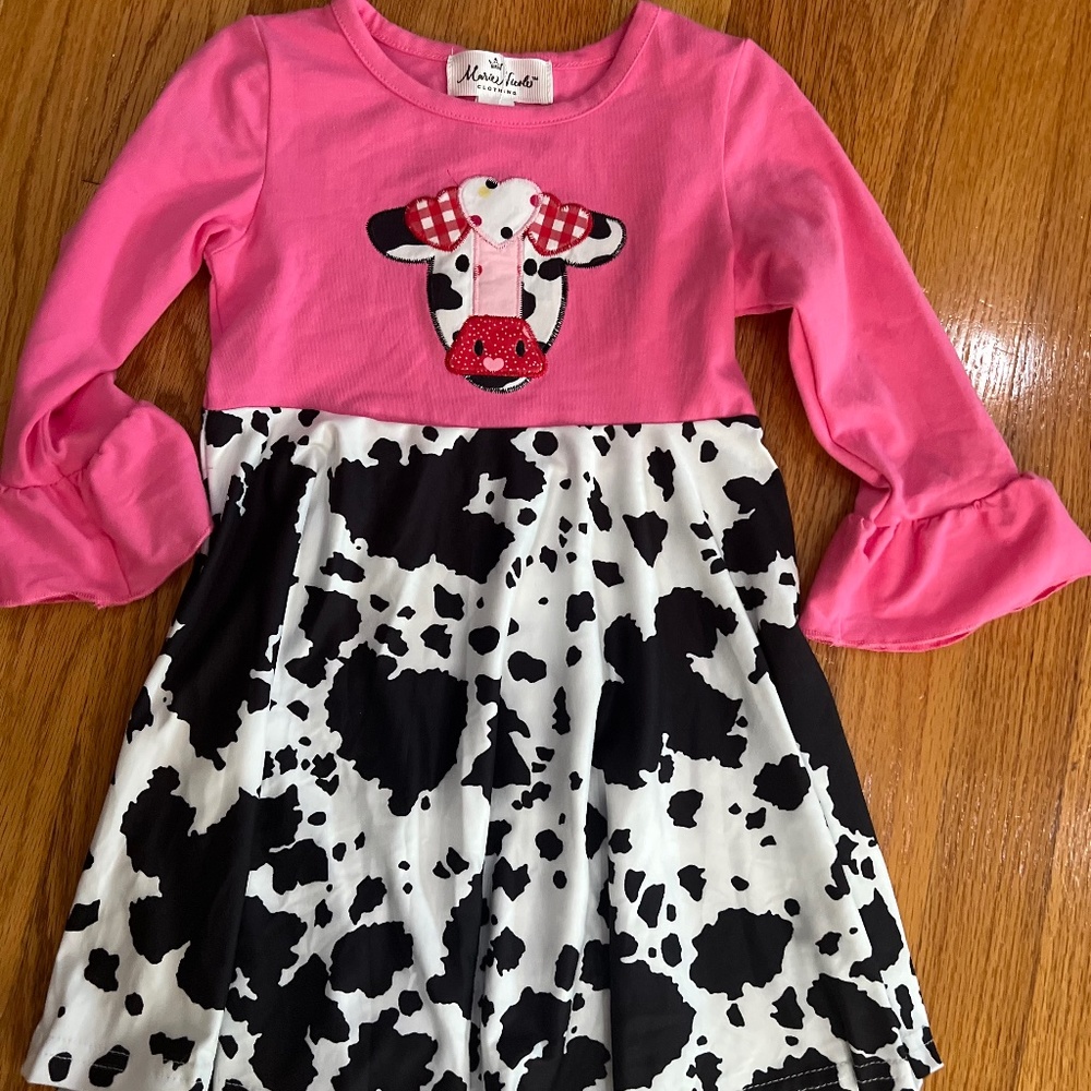 Boutique Valentine cow print Dress
